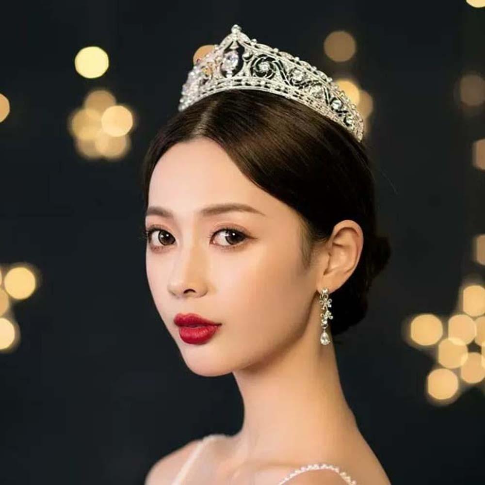 Vintage Crown Hair Accessory Elegant Princess Rhinestone Tiara Exquisite Bride Silver Crown  Party