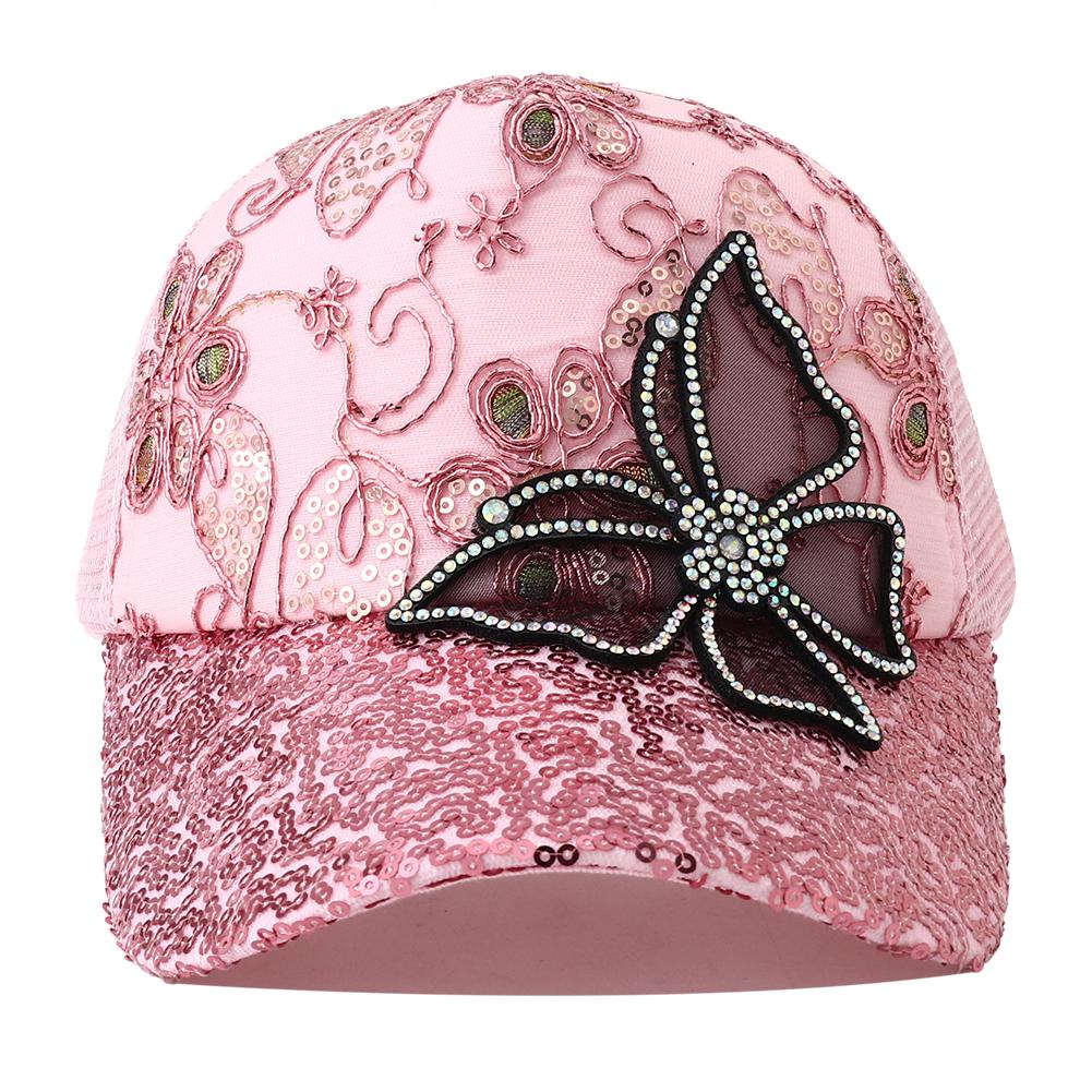 New Summer Glitter Mesh Trucker Hat Snapback Cap Chapeau Femme Fashion Messy Hair Bun Ponytail Baseball Caps For Women Bone