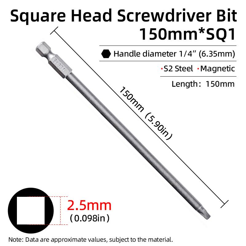 

Magnetic Square Screwdriver Bit Set S2 Steel Shaped Screwdrivers Inner Four Corners Screwdriver 1/4 Inch Hex Hand Tools SQ1 2 3