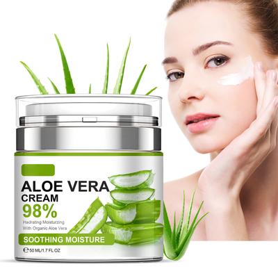 Beruhigende Aloe-Gesichtscreme, spendet 24 Stunden Feuchtigkeit für empfindliche Haut, 50 ml