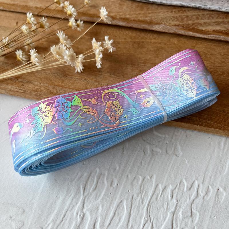 2.5cmx4.5m/Roll Packaging Ribbons Decorative Multiple Colors Brooch Badge Hot Stamping Pattern Headwear Hat Cartoon Gift Box