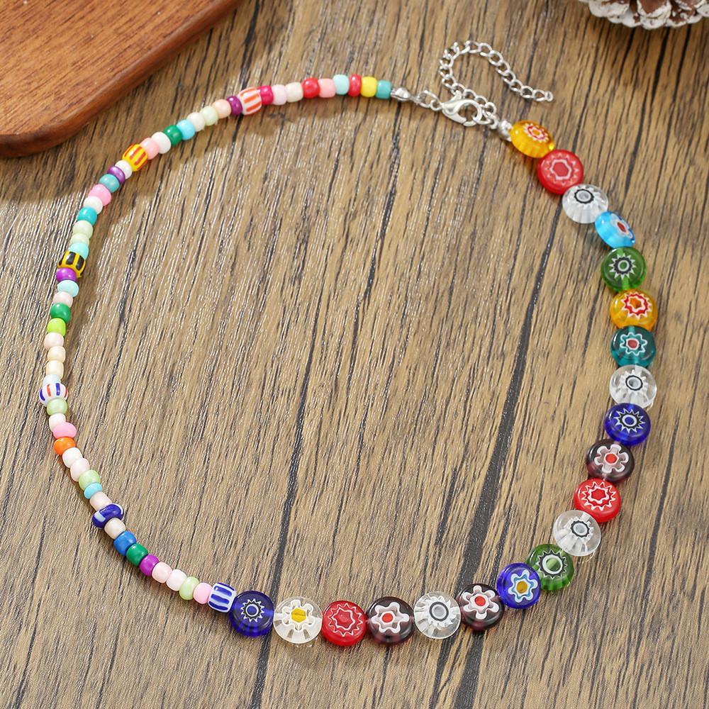 Geometric Beaded Necklace For Women Handmade Multi Layer Unique Design For Travel