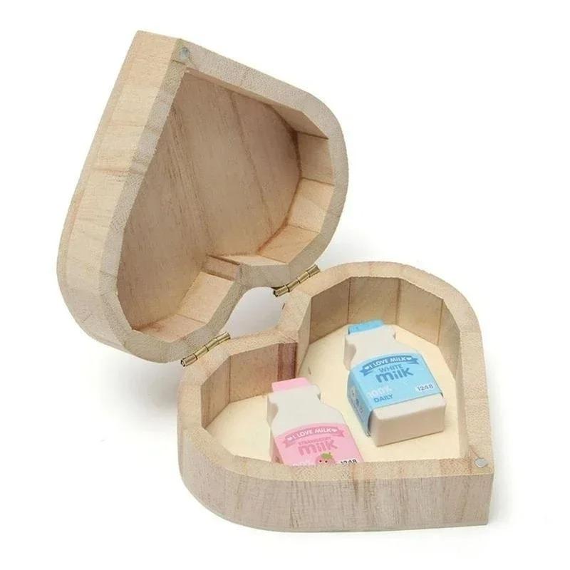 Heart-shaped Wooden Jewelry Box Proposed Jewellery Gift Case Wedding Display Jewelry Storage Organizer Earring Ring Necklace Box