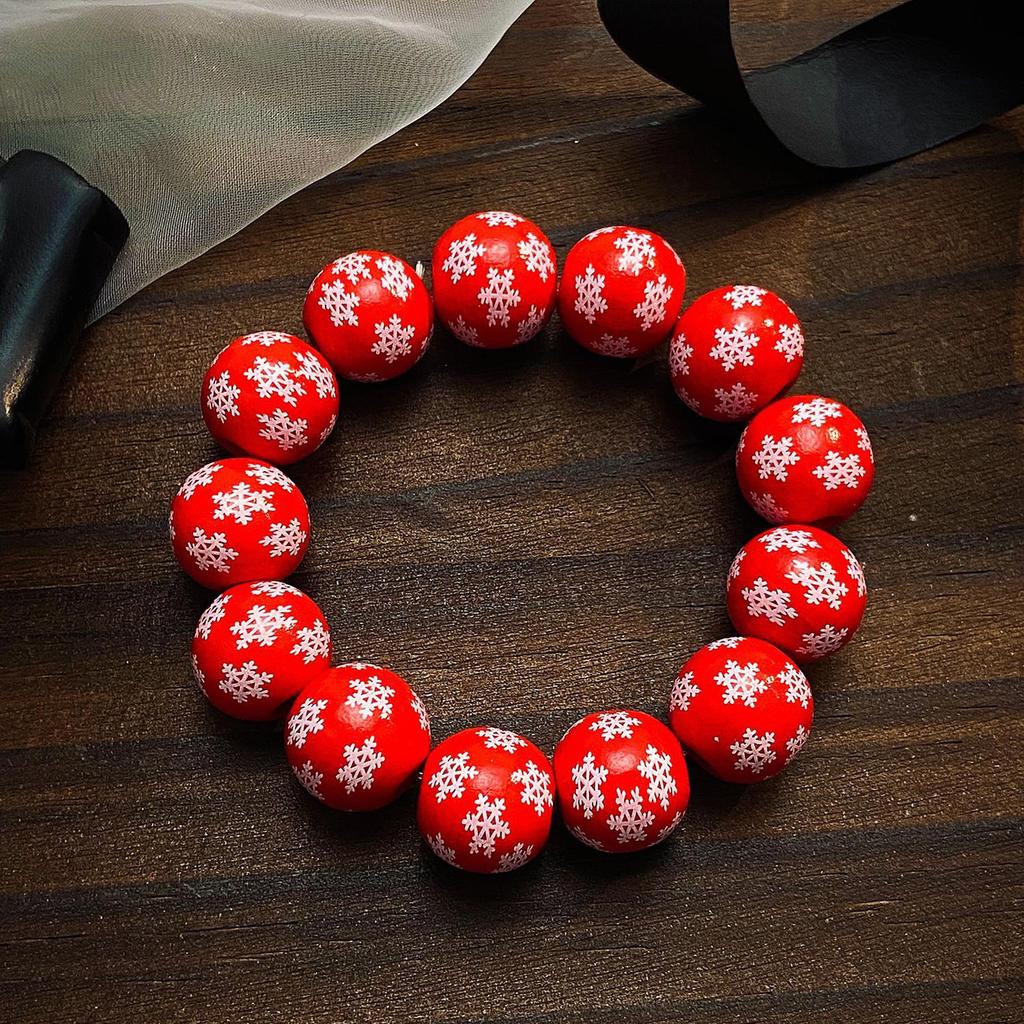 Fashionable Halloween Wood Bead Bracelet Pumpkin Spidererb Funny Face Bangle Hand Link Chain for Women's Accessories