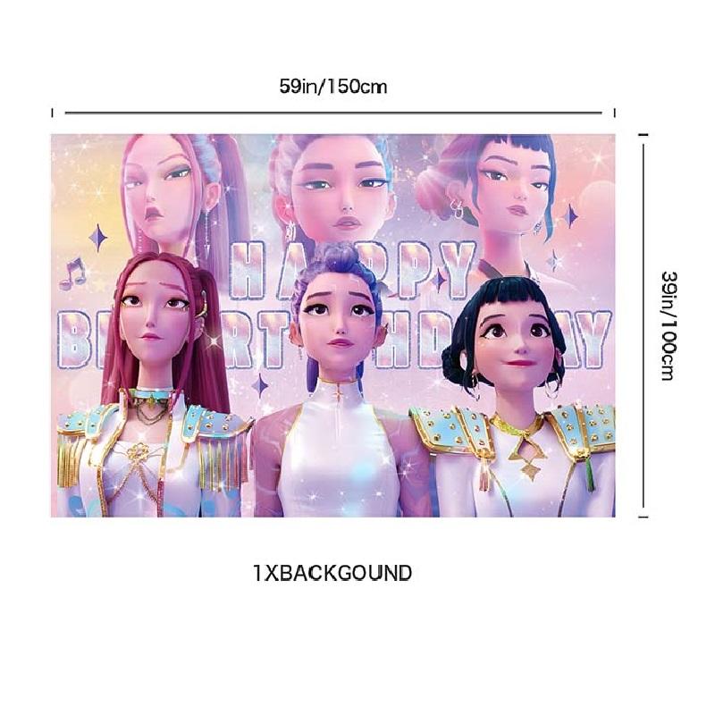 Kpop Ddemon Hunters Poster Wall Decoration Hanging Decoration Girl Bedroom Wall Decor Party Background Cloth Hanging Painting