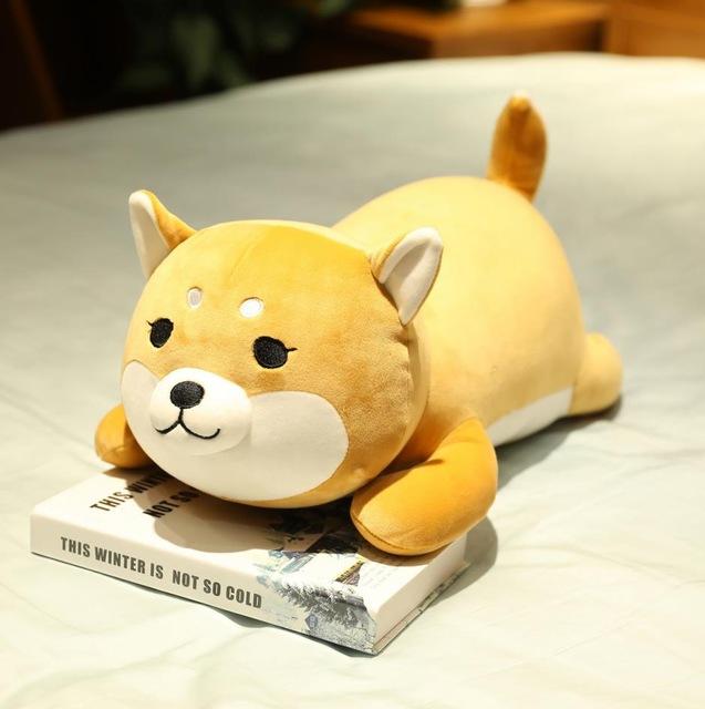 Neue riesige 35-75 cm niedliche Corgi & Shiba Inu Hunde Plüschtiere Kawaii liegende Husky Kissen gefüllte weiche Tierpuppen Kinder Baby Geschenk 35cm
