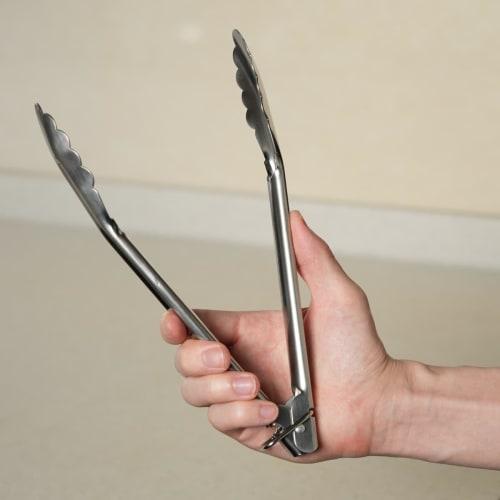 Thunder Group All-Purpose Tongs, Small, 25.4cm Long, with Ring, Stainless Steel, SLTHUT010