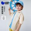 Mini Balabala Boys' Shirt Breathable Soft Casual Cute Collar Short Sleeve Top