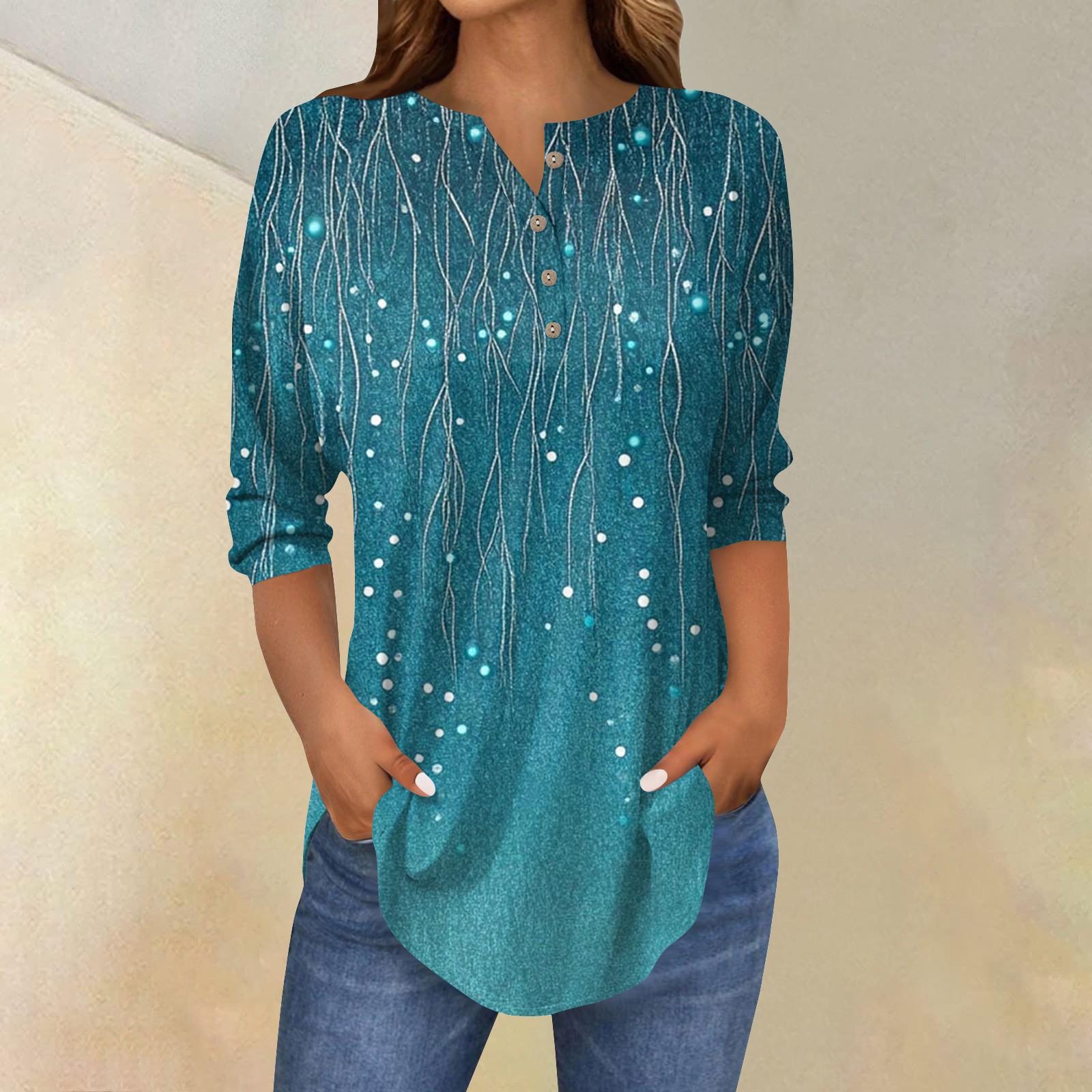 

Женские повседневные рубашки с рукавом 3/4, модные туники с принтом Святого Патрика и карманами XL