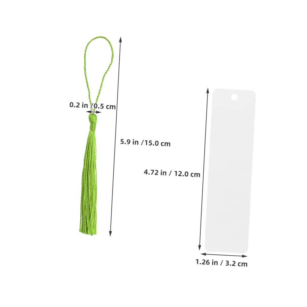SEWACC Transparent Acrylic X X with Colorful DIY Bookmark Page Markers for Suitable for and Bookmarks, 12.00 1.26 0.04 Inches, Tassels, Kit, 50-Piece