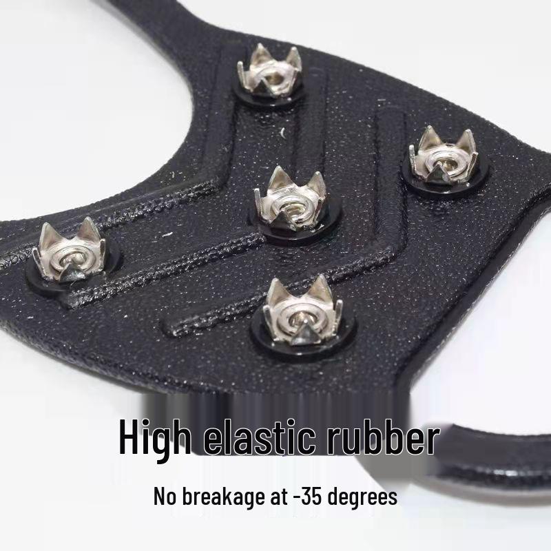 Outdoor Ice Cleats: Anti-Slip Shoe Covers with 8 Teeth for Mountaineering, Fishing, Snow, and Rock Climbing.