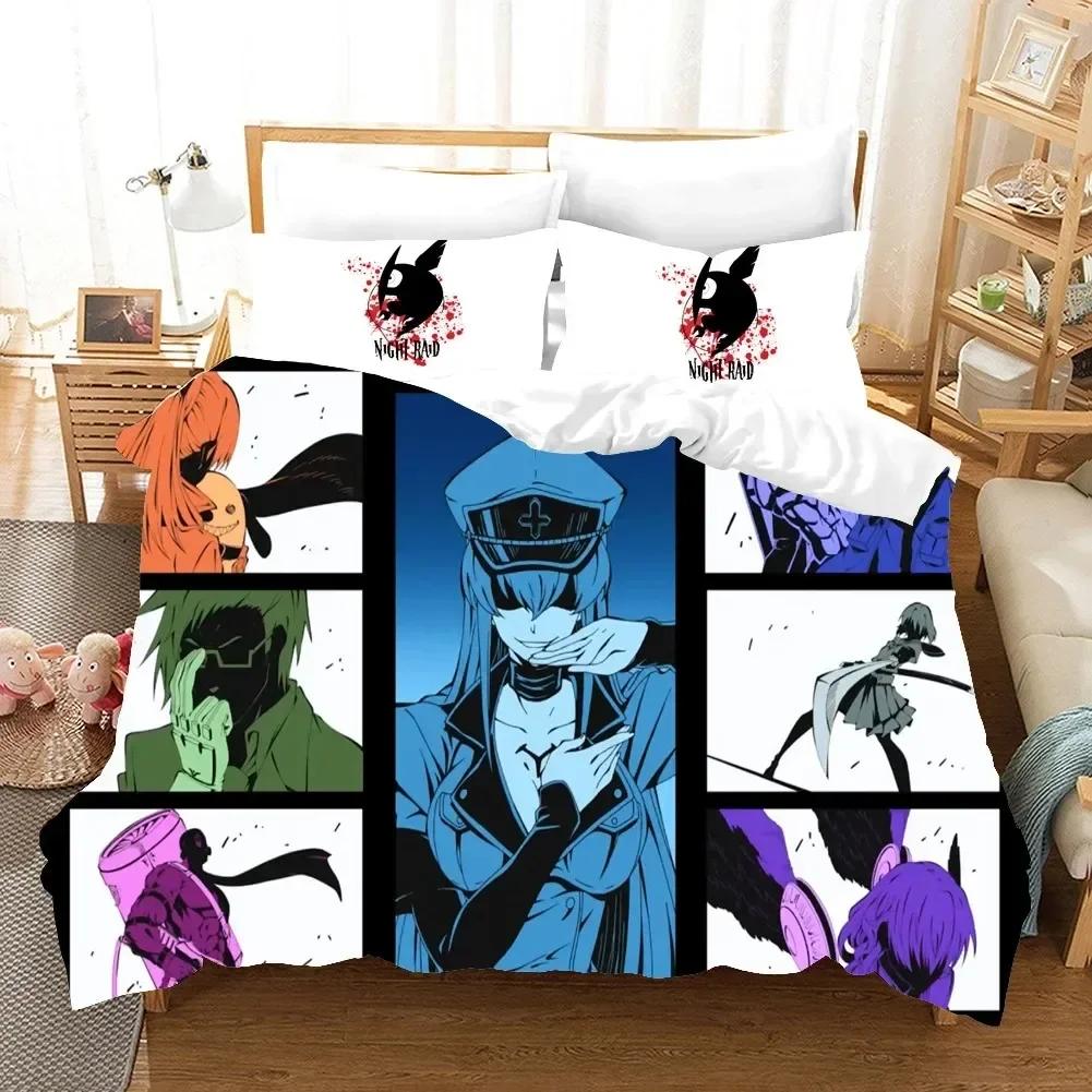 3D Anime Akame ga KILL Bedding Set Duvet Cover Full Queen King Size Pillowcase Bed Print Bed Set Aldult Kid Bedroom Single Twin