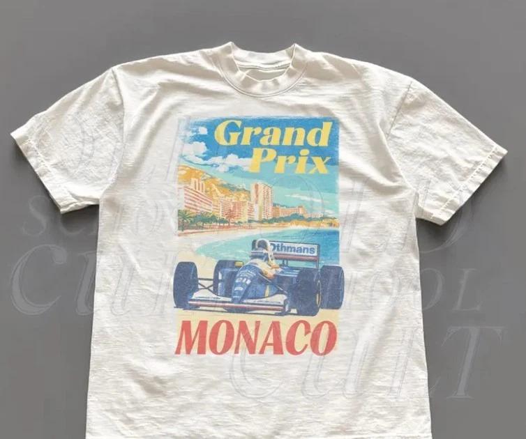 Monaco Grand Prix Vintage 90s Style T-Shirt, Monaco Shirt S