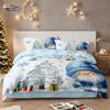 3pcs Merry Christmas Blue goblin print coreless duvet cover set multi size dormitory bedding holiday decoration machine washable