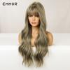Women Long Body Wavy Synthetic HairTypeWigs Ash Gray Blonde Cosplay Party Lolita Wig with Bangs