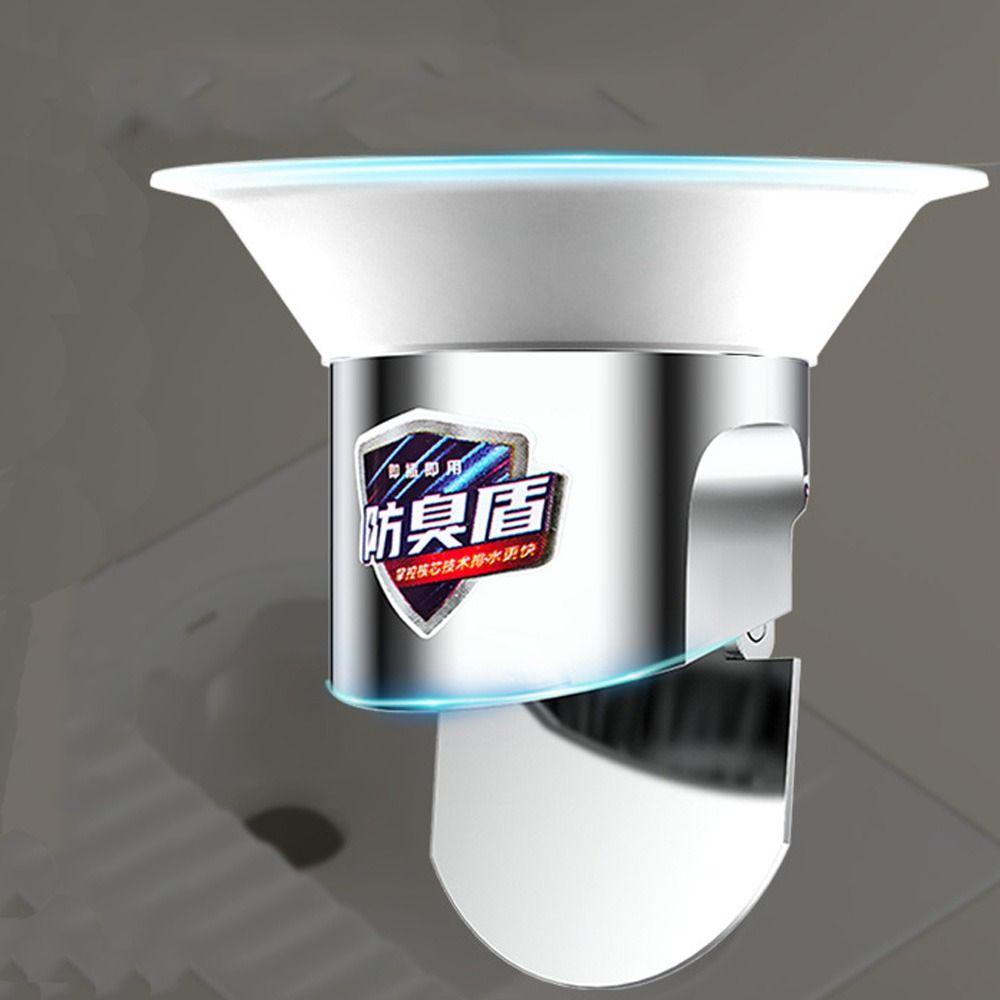 

Prevent Backflow Sewer Anti-smell Plug Anti-blocking Squatting Pan Cover Bathroom Fitting срібний