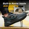 New Waterproof Men Safety Shoes Steel Toe Sneakers Rotated Buckle Puncture Proof Work Safety Boot Man Air Cushion Work Shoe