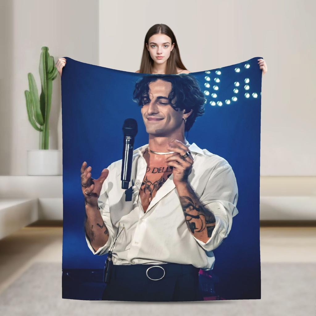 Damiano David Flannel Blankets Autumn Super Soft Throw Blanket for Kids Adult Home Decor Pattern Bedspread Sofa Bed Cover