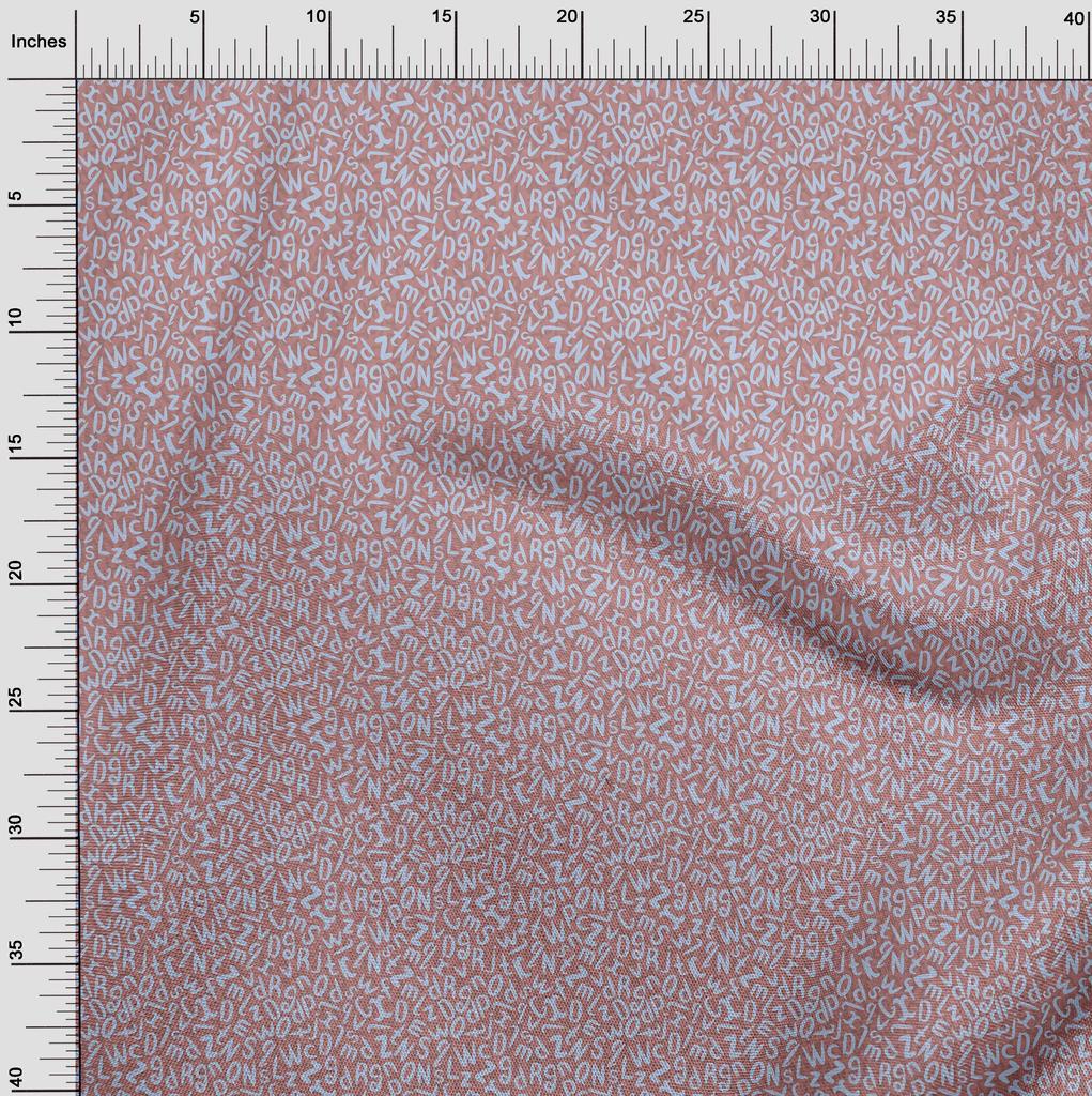 oneOone Cotton Flex Dark Rose Brown Fabric Alphabet Quilting Supplies Print Sewing Fabric By The Yard 40 Inch