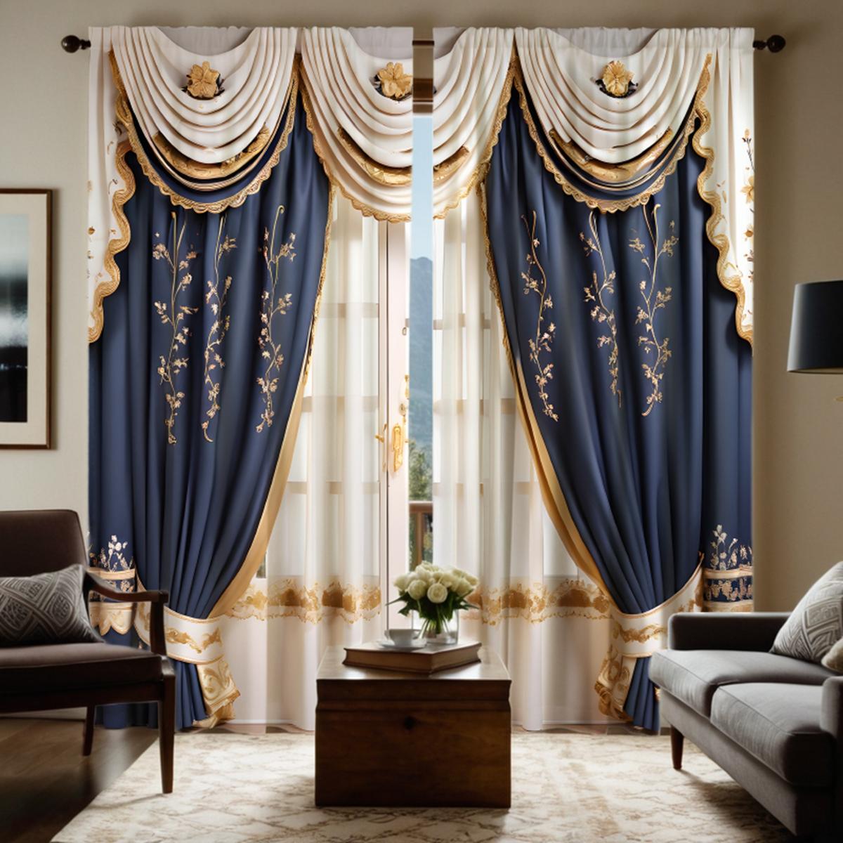 

2-х компонентный HD цифровой синий роскошный дворец роскошные шторы украшение дома стиль украшения гостиная спальня носить штанга шторы ef W52H63inchW132H160cm