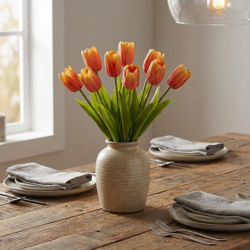 Real Touch Simulation Big Tulip Handmade Faux Tulip Branch Artificial Tulip Flowers  Wedding Party