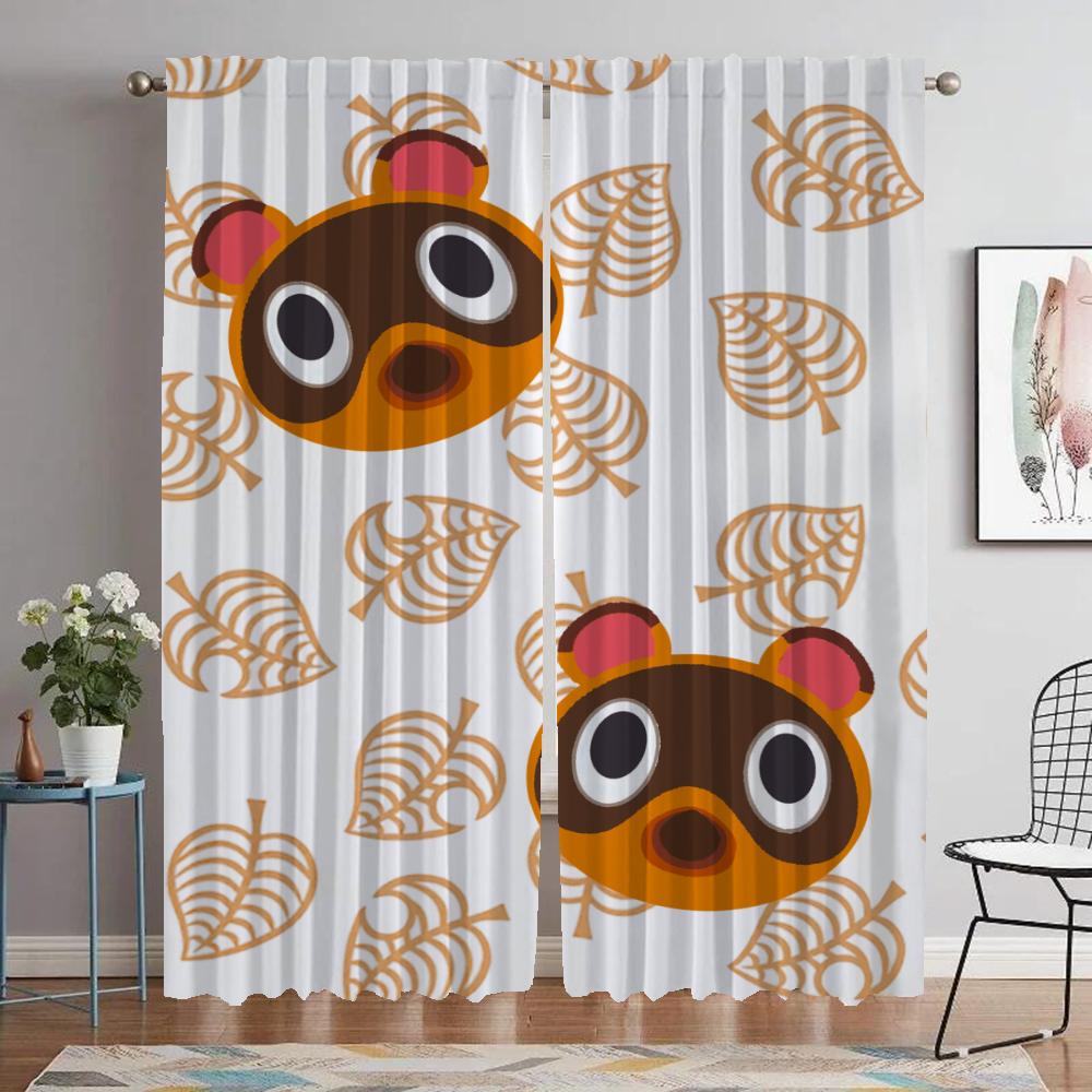 

Kitchen Curtains for Living Room Curtain for Room 2 Panel Animal Crossing Shades Home Interior Curtains Halloween Decoration W50xH70cmx2pcs-CL