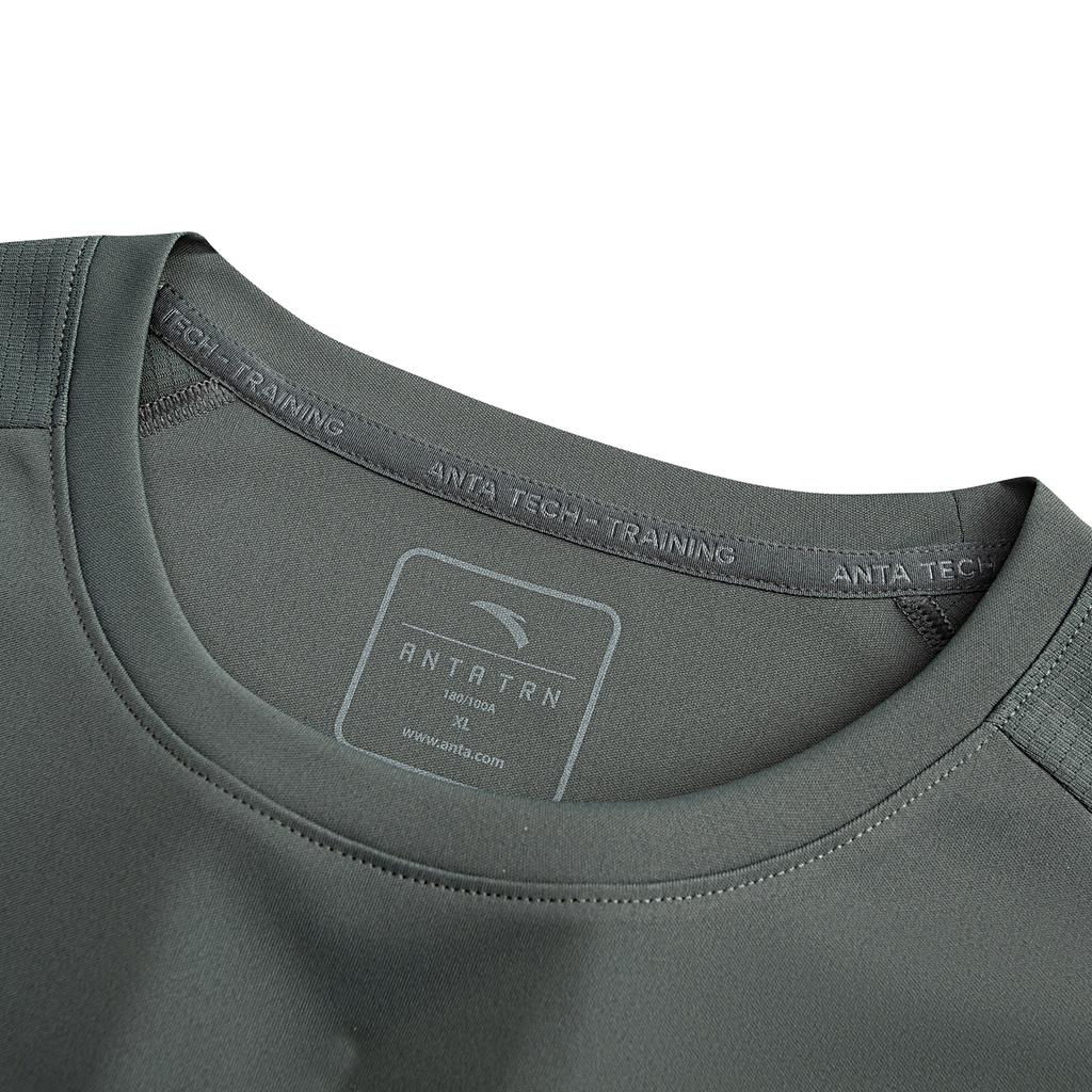 Anta Plain Round Neck Short Sleeve Sports T-Shirt Comfortable Breathable Versatile Running Fitness Basketball Training Simple Men Tops 952627103-8