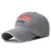 Washed Baseball Cap Vintage American Flag Embroidered Usa Cap Versatile Outdoor Sun Hat
