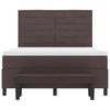 Boxspring Bed with Headboard Dark Brown 140 x 200 cm Fabric