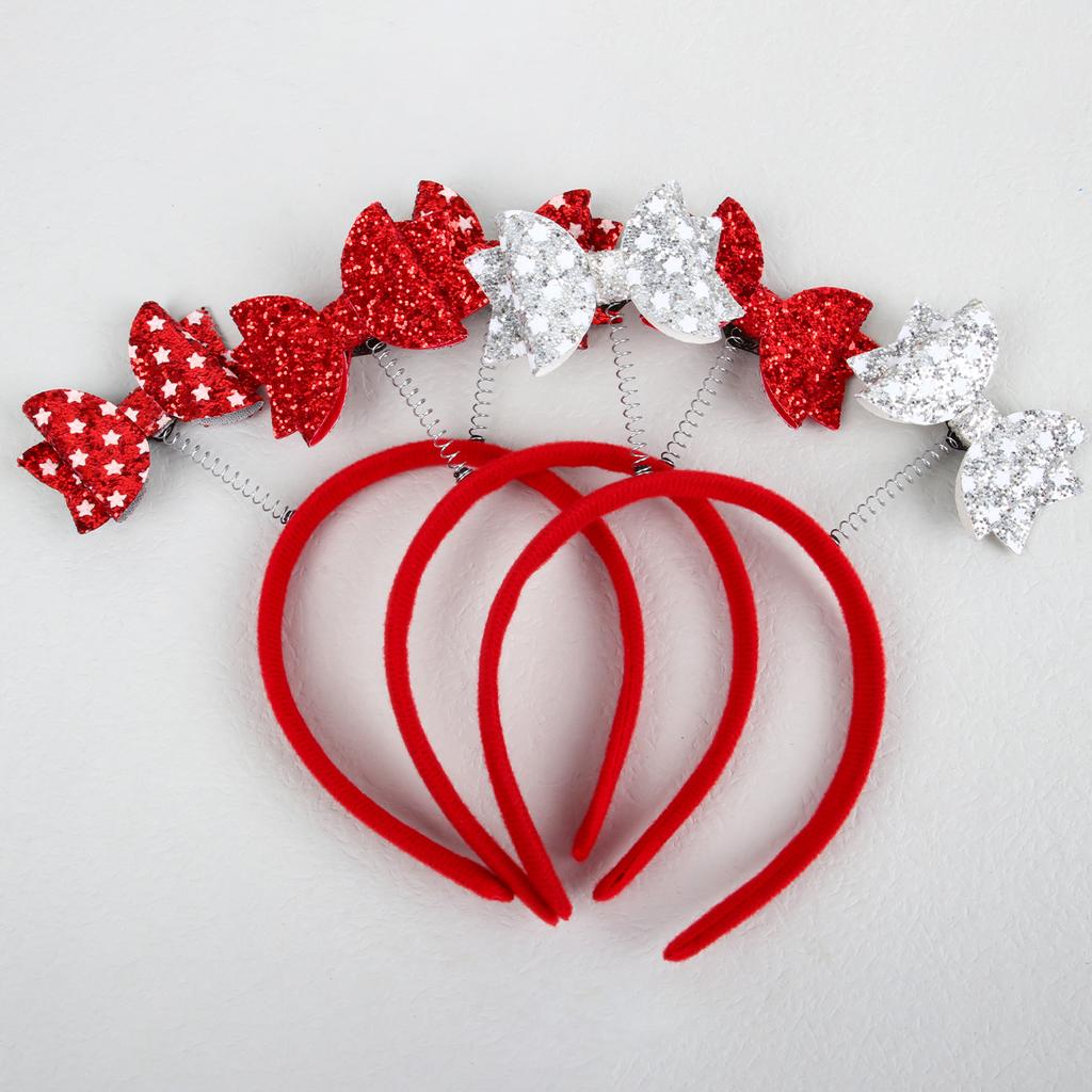Fashion USA Independence Headbands for Girls Glitter Hair Bows Hairbands Star Bows Headbands Girls Kids Party Hair Accessories