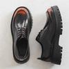 Men's Casual Business Leather Derby Shoes Trendy Mens Lace-up Thick Sole Heightened Shoe British Style