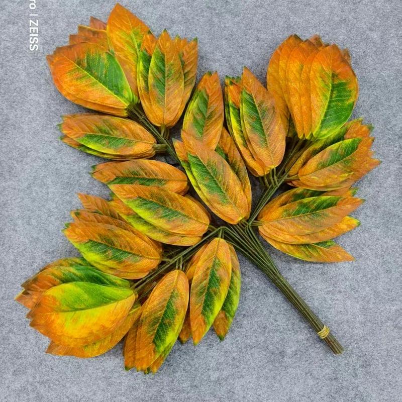 Artificial Banyan Maple Mango Leaves Fake Foliage Greenery Stems for Decoration Outdoor Landscape Tree Making