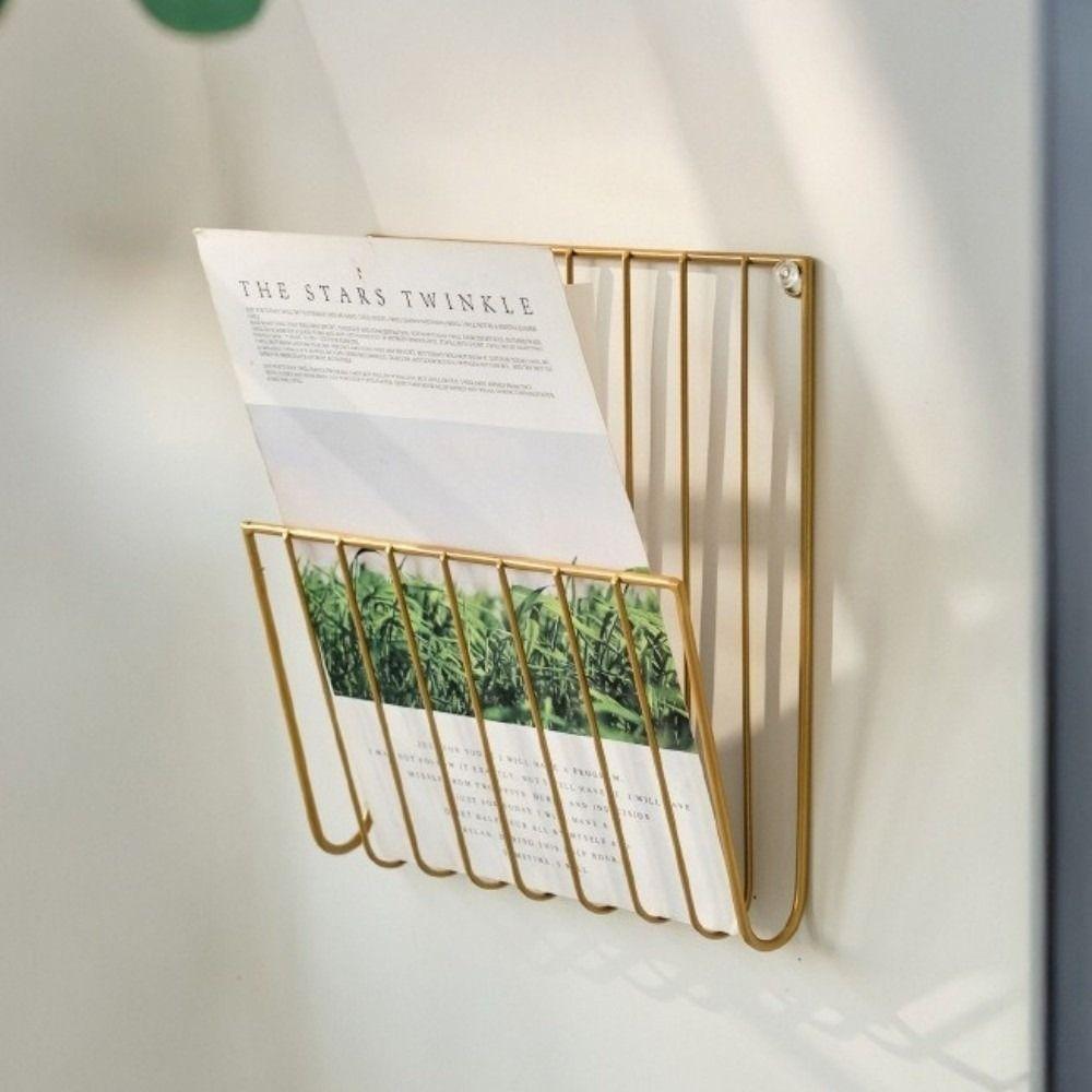 Metal Wall Files Folder Iron Wire Door Hanging Organizers Book Newspaper Storage Rack  For Home