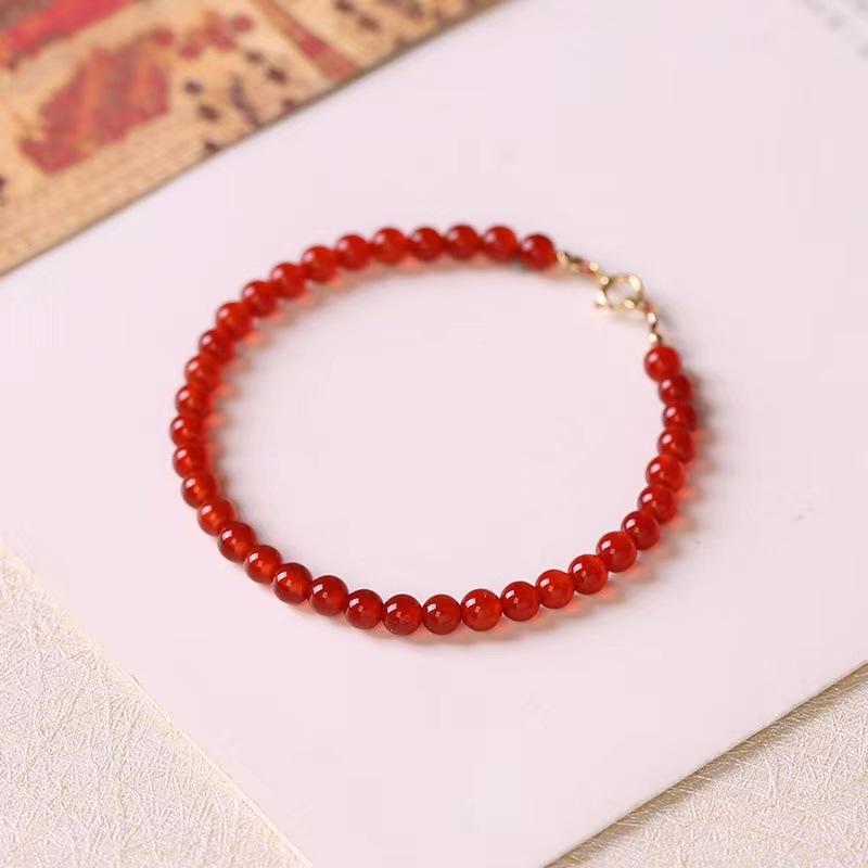 Natural Agate Bracelet Women's 4mm Ultra-fine 3mm Braceletfashion Women Daily Jewelry Gift