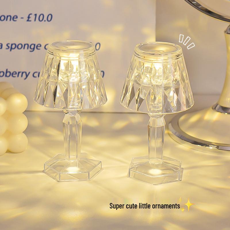 Elegant Crystal Bedside Table Lamp - Decorative Night Light & Birthday Gift