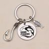 Youre My Best Catch Stainless Steel Keychain Fishing Enthusiast Gift Fish Hook Pendant Stainless Steel Keychain for Backpack Bag Pendant