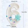 11 Stück Weiße Geburtstagskerzen mit Eis-Schnee-Thema, Weiße Schneeflocken 0-9 Partyzubehör, Winterliche Eis-Geburtstagsdekorationen