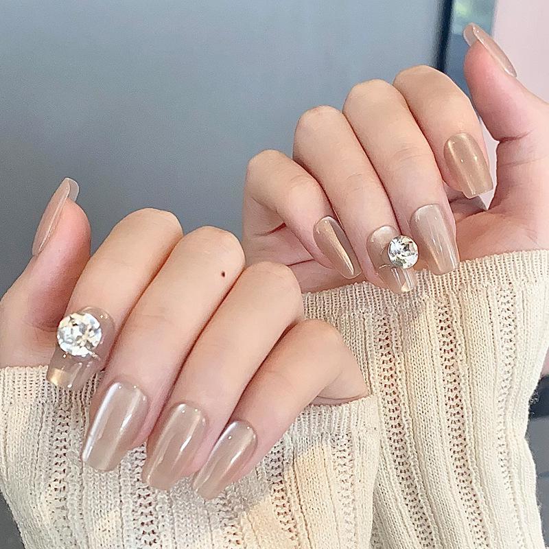 

High-End Wearable Glitter Cat Eye Nail Art Pieces – Popular Removable Fake Nails Handmade Nails XS Size #10 pieces/bag