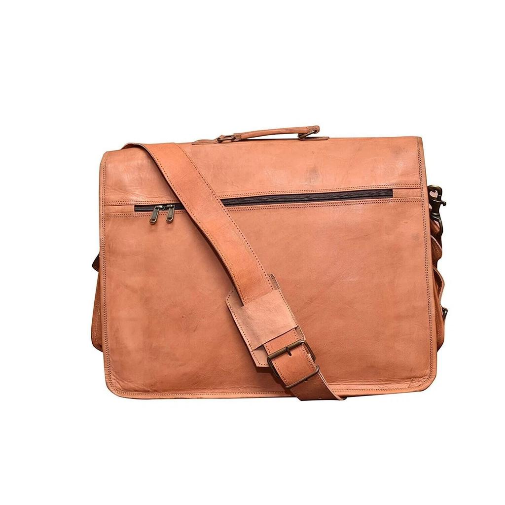 Genuine Vintage Leather Bag Men's Messenger Shoulder Laptop Bag Briefcase