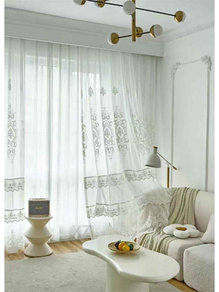 European Curtain Embroidery Living Room Bedroom Balcony Transparent Curtain Curtain Window Screen