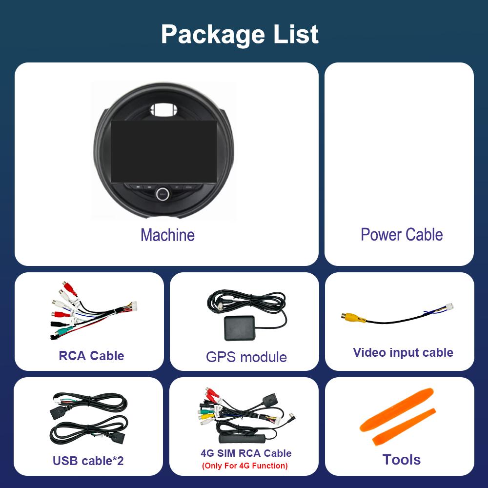 For BMW MINI Cooper F54 F55 F56 F60 2015 - 2019 Car Android 14 System DSP Stereo 4G Navigation GPS WiFi IPS Touch Screen BT