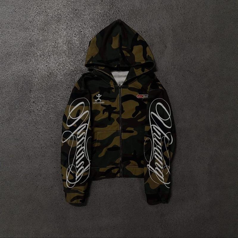 Suéter chaqueta de punto con estampado de camuflaje estilo hip hop de la costa oeste estadounidense, esquema de colores clásico, callejero, moda holgada