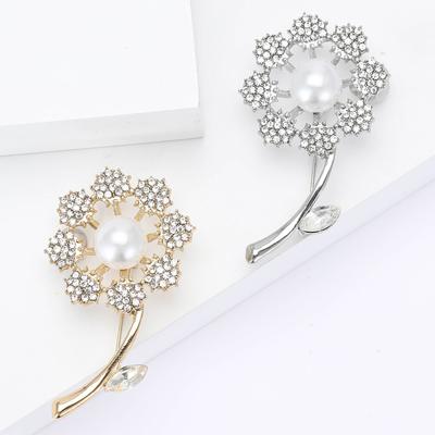 Fashion Alloy Rhinestone Dandelion Brooch Temperament Simple Suit Shawl Brooch Ornament Pin