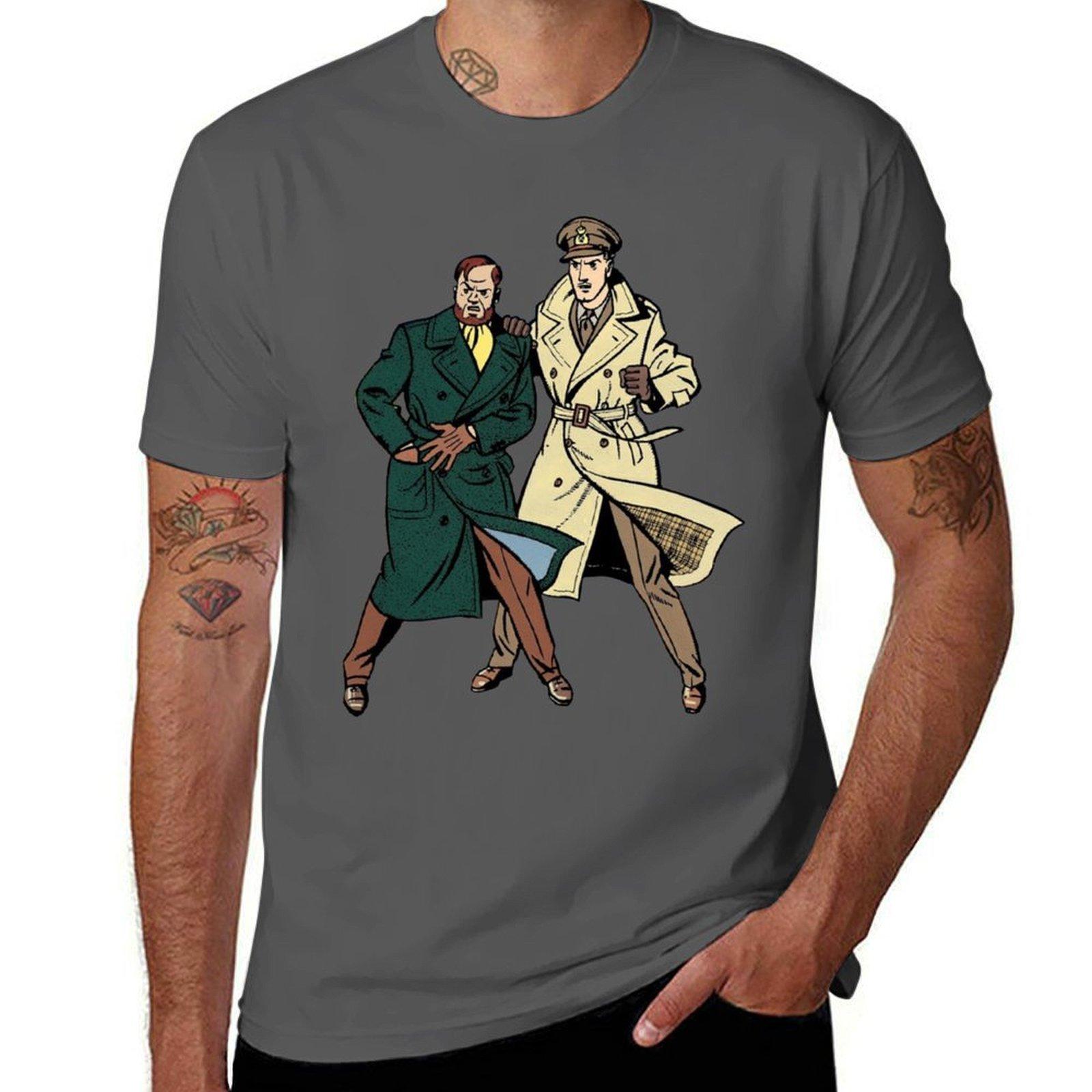 

Blake and Mortimer (From The Yellow M (La marque Jaune) Cover) T-Shirt anime t shirts oversize T-Shirt 4XL