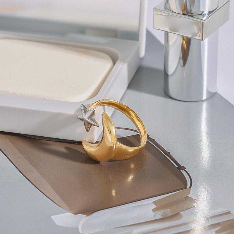Romance Moon And Star Rings Accessory Designed For Everyday Wear Dates Parties And Special Occasions