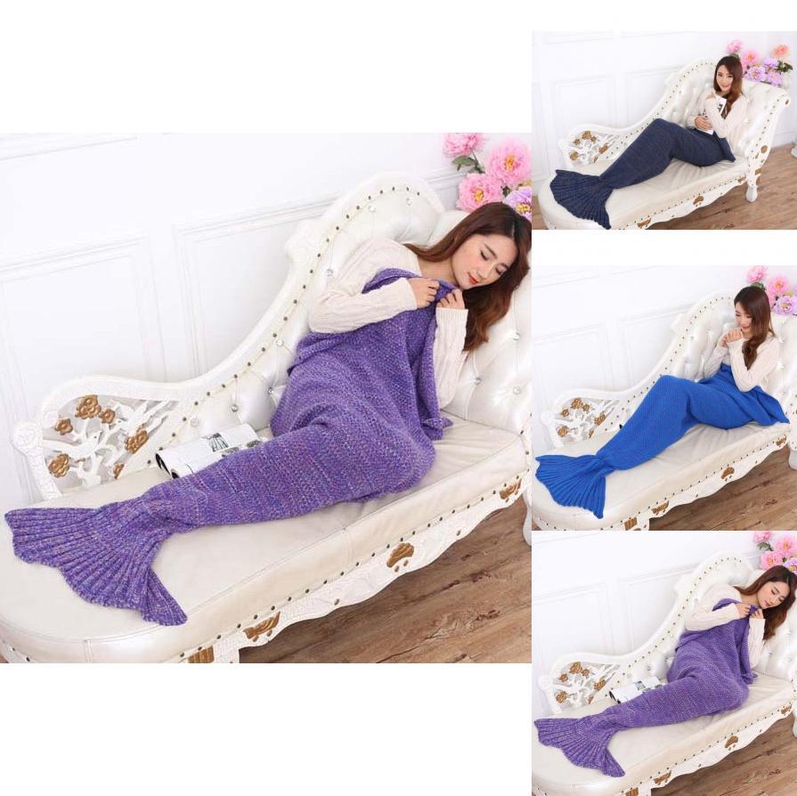 Meerjungfrauen-Inspirierte Strickdecke für Wohnzimmer und Bettseitigen Komfort