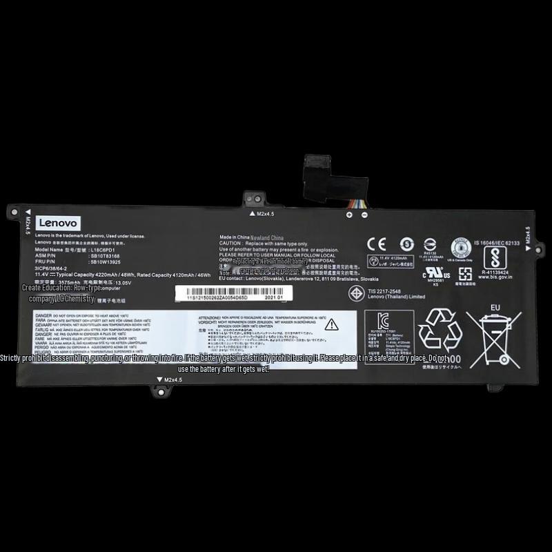 Lenovo Thinkpad X13 X390 X395 Original Laptop Battery
