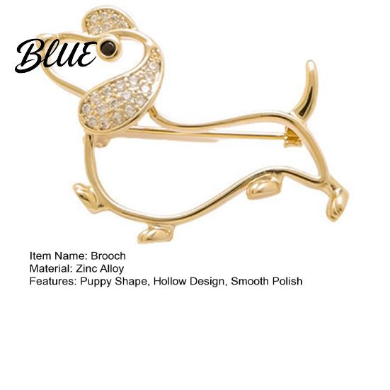 Zinc Alloy Brooch Women Hollow Design Smooth Polish Puppy Shape