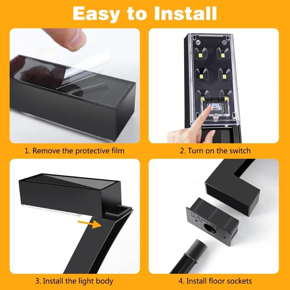 4/6/8Pcs Solar Lights 7-Shape for Garden Lawn IP65 Waterproof Pathway Landscape Lighting 6 LED Auto Dusk to Dawn Solar Ground Light
