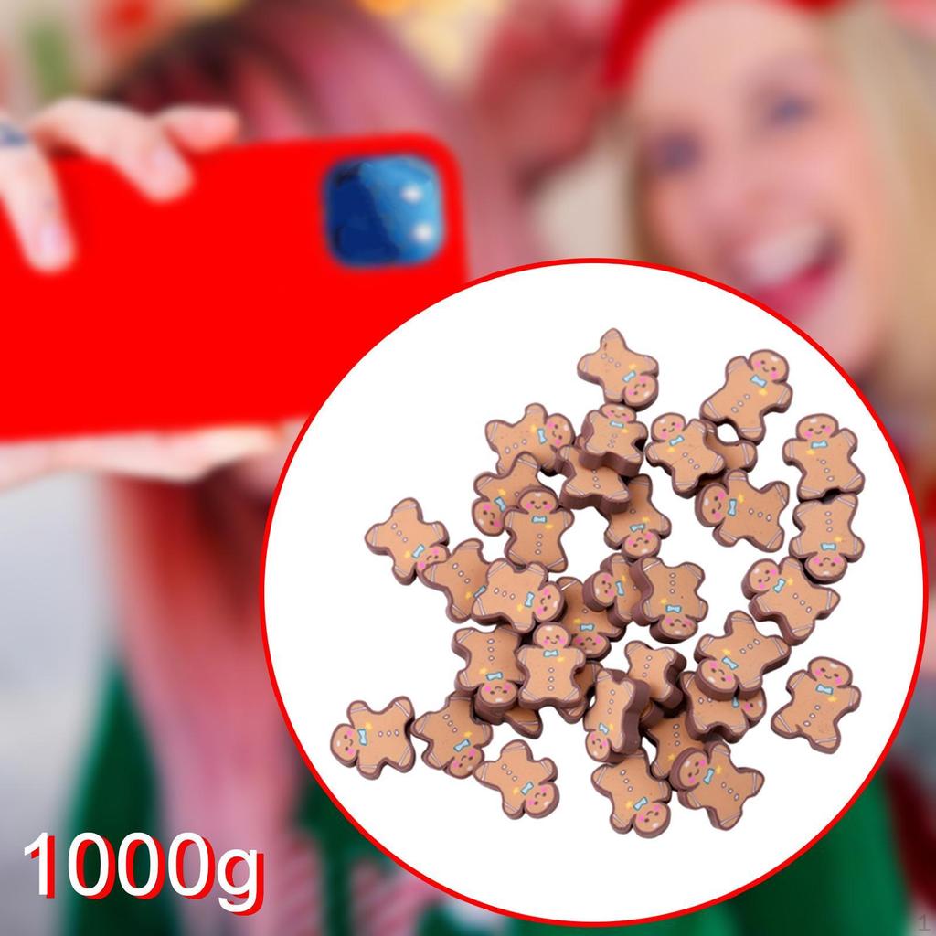 Christmas Gingerbread Men Ornaments 5 Mm Soft Clay Artwork Portable DIY Accessories for Jewelry